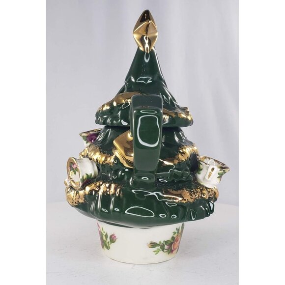 Royal Albert Old Country Roses Miniature Christmas Tree Teapot England Cardew - Picture 4 of 13